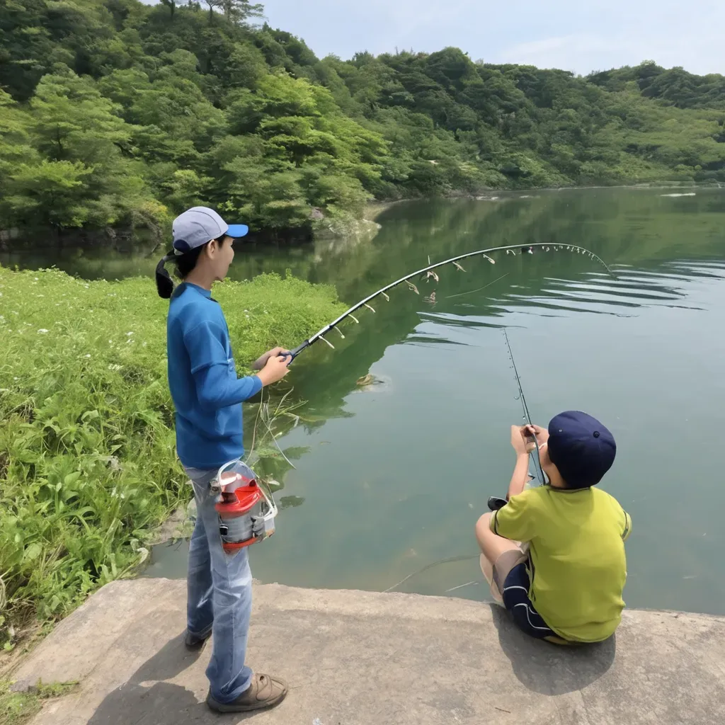 家族向けの釣り場の風景